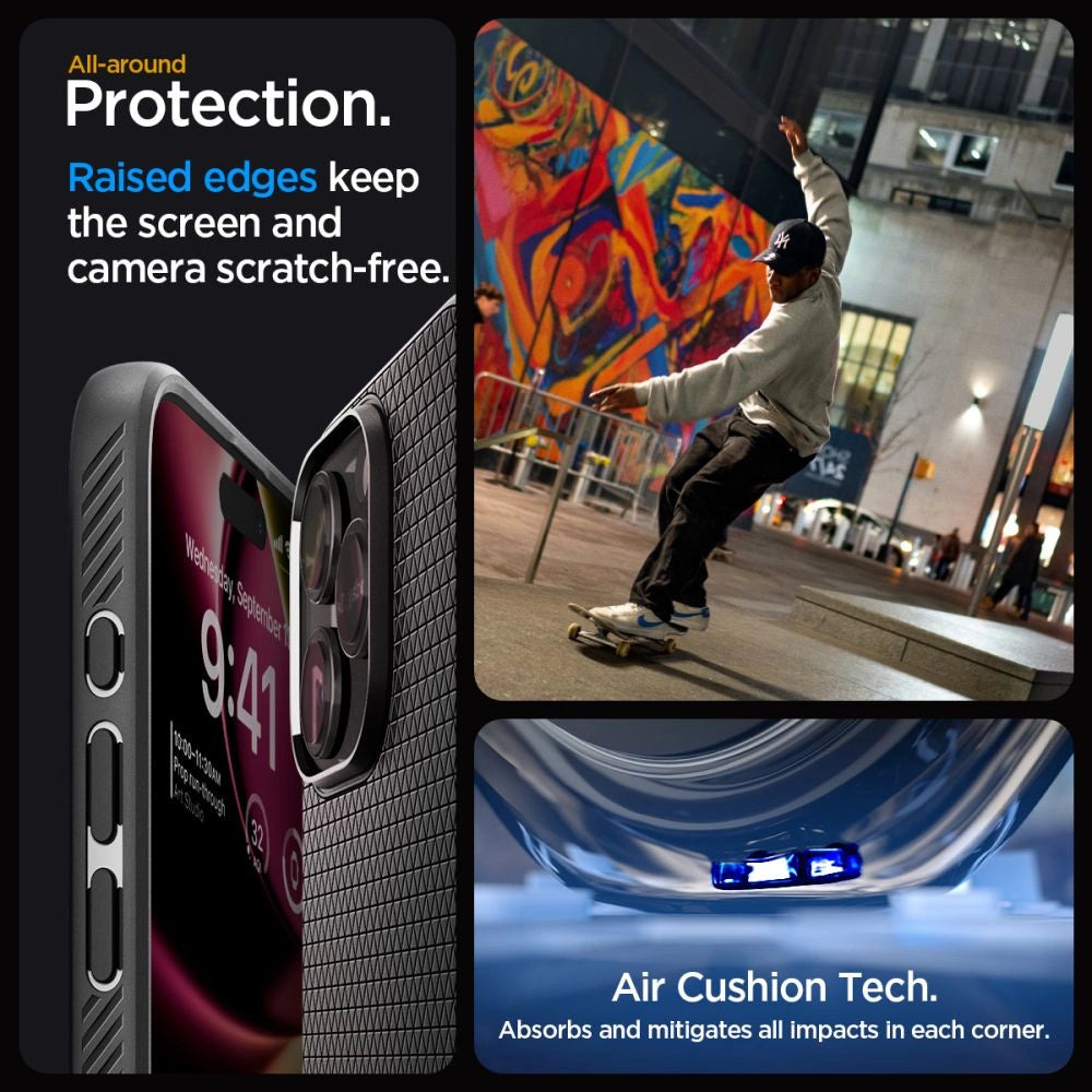 Spigen Liquid Air iPhone 15 Pro Case - Matte Black_12