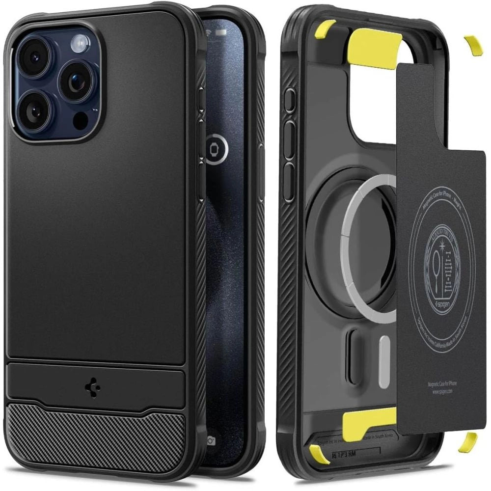 Spigen Rugged Armor Mag Case with MagSafe for iPhone 15 Pro - Matte Black_0
