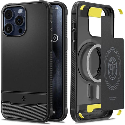 Spigen Rugged Armor Mag Case with MagSafe for iPhone 15 Pro - Matte Black_0