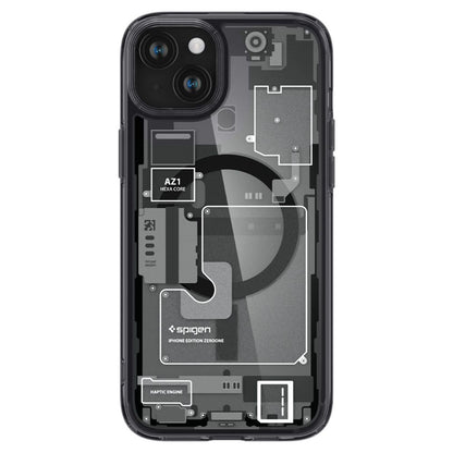 Spigen Ultra Hybrid Mag Case with MagSafe for iPhone 15 Plus - Dark Gray (Zero One Pattern)_1