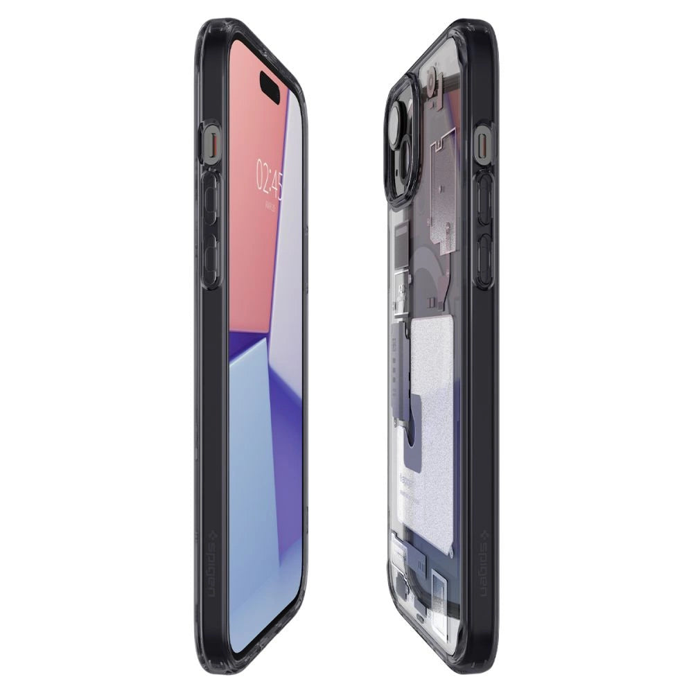 Spigen Ultra Hybrid Mag Case with MagSafe for iPhone 15 Plus - Dark Gray (Zero One Pattern)_7