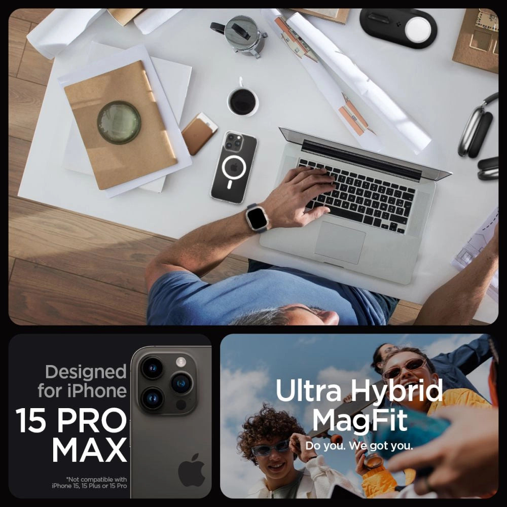 Spigen Ultra Hybrid Mag Case with MagSafe for iPhone 15 Pro Max - White_10