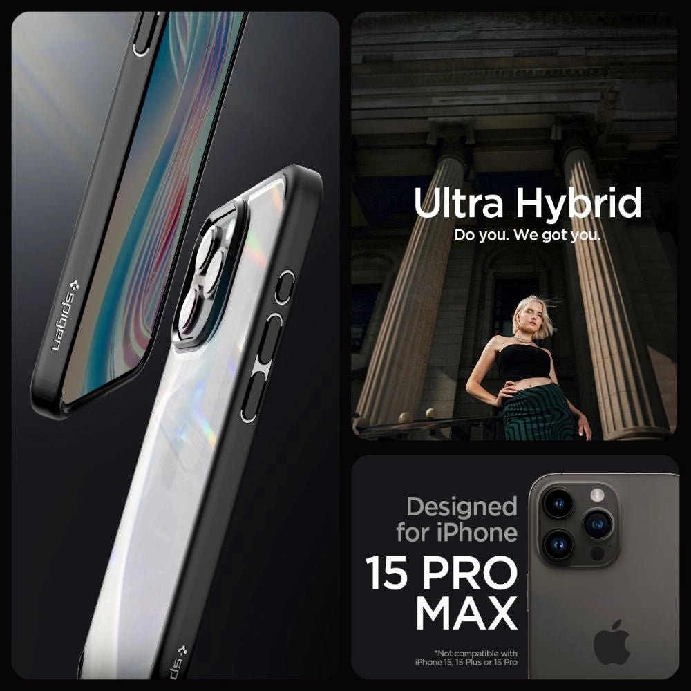 Spigen Ultra Hybrid iPhone 15 Pro Max Case - Matte Black_9