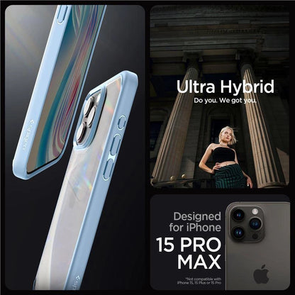 Spigen Crystal Hybrid Case for iPhone 15 Pro Max - Clear Blue_3