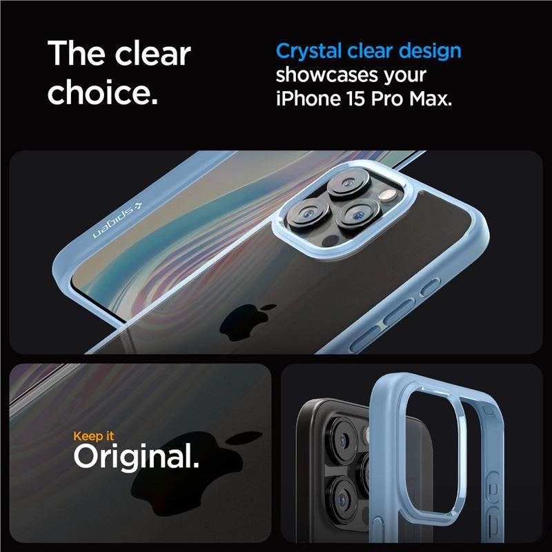 Spigen Crystal Hybrid Case for iPhone 15 Pro Max - Clear Blue_4