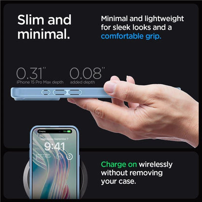 Spigen Crystal Hybrid Case for iPhone 15 Pro Max - Clear Blue_7