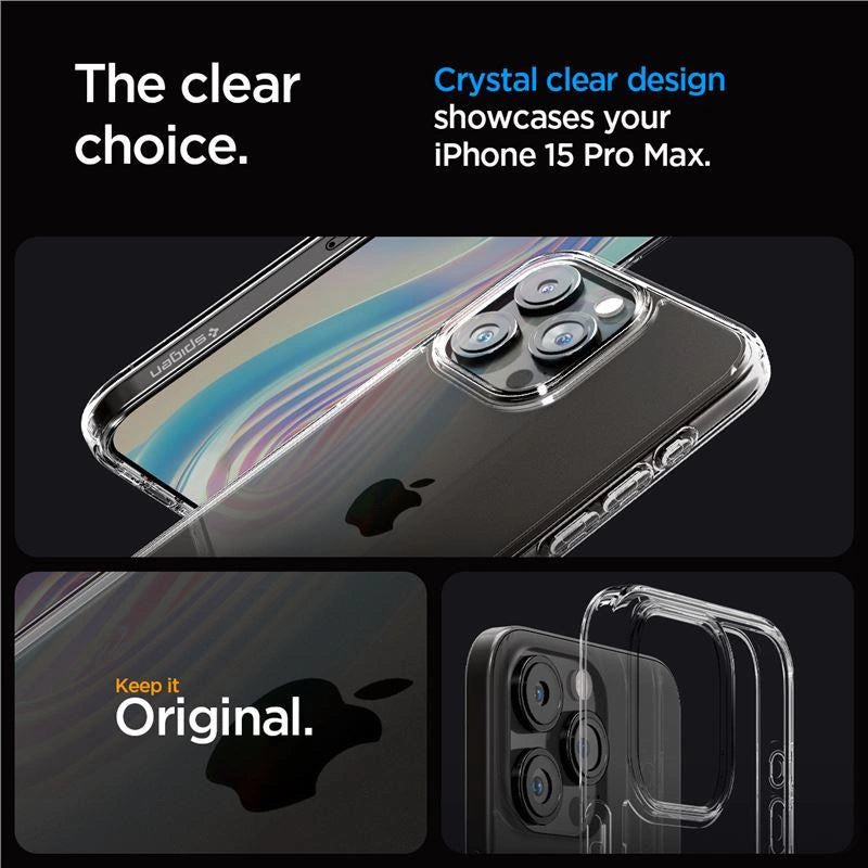 Spigen Crystal Hybrid Case for iPhone 15 Pro Max - Clear_3