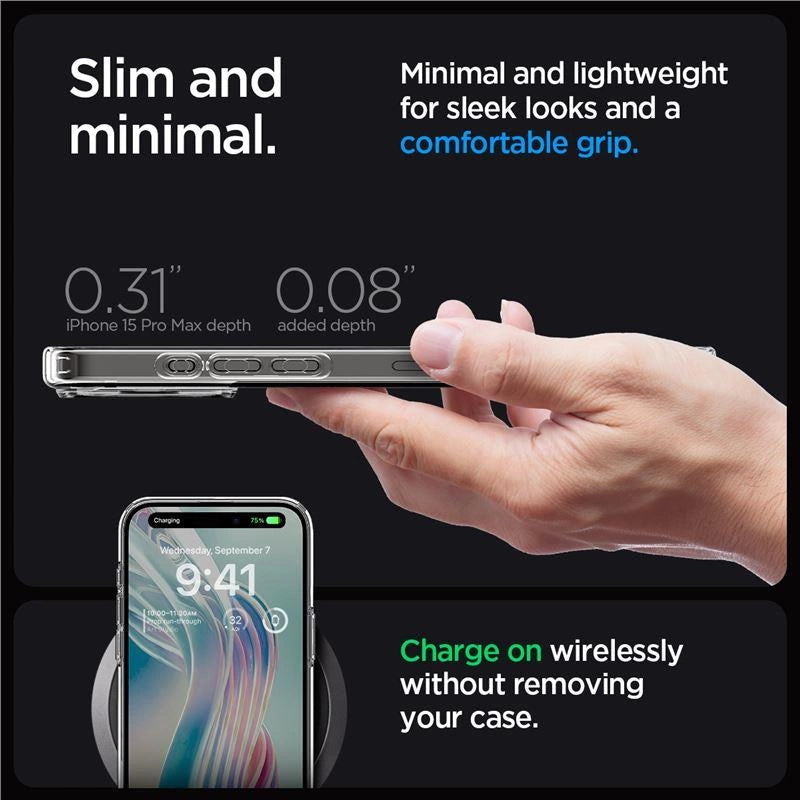 Spigen Crystal Hybrid Case for iPhone 15 Pro Max - Clear_4