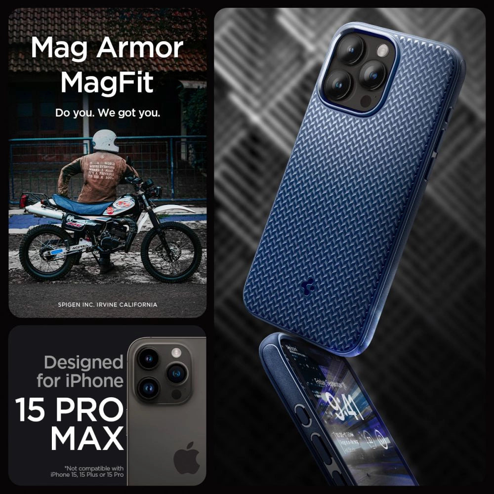 Spigen Mag Armor Case with MagSafe for iPhone 15 Pro Max - Blue_8