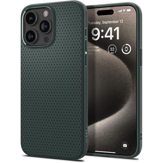 Spigen Liquid Air iPhone 15 Pro Max Case - Dark Green_0