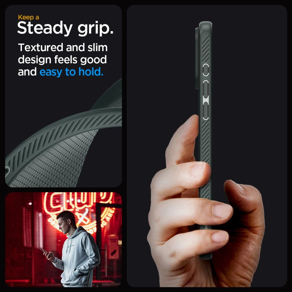 Spigen Liquid Air iPhone 15 Pro Max Case - Dark Green_11