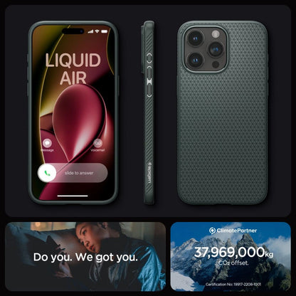 Spigen Liquid Air iPhone 15 Pro Max Case - Dark Green_14