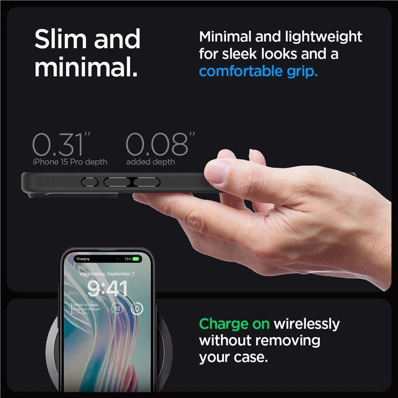 Spigen Crystal Hybrid iPhone 15 Pro Case - Black_4