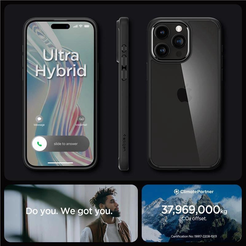 Spigen Crystal Hybrid iPhone 15 Pro Case - Black_5
