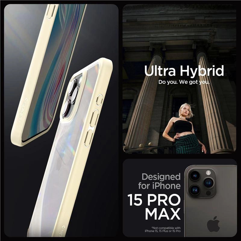 Spigen Crystal Hybrid Case for iPhone 15 Pro Max - Clear Beige_0