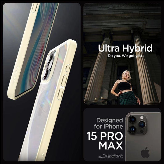 Spigen Crystal Hybrid Case for iPhone 15 Pro Max - Clear Beige_0