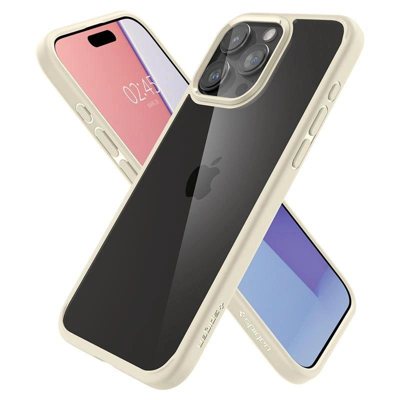 Spigen Crystal Hybrid Case for iPhone 15 Pro Max - Clear Beige_11