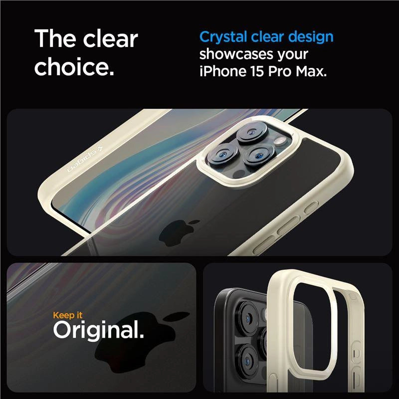 Spigen Crystal Hybrid Case for iPhone 15 Pro Max - Clear Beige_1
