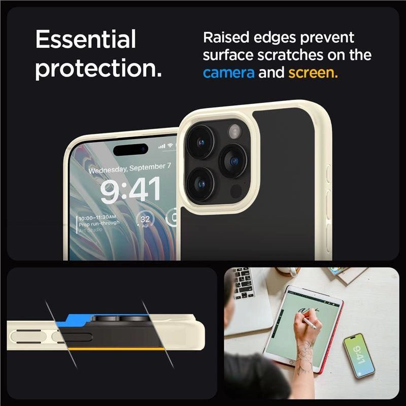 Spigen Crystal Hybrid Case for iPhone 15 Pro Max - Clear Beige_3
