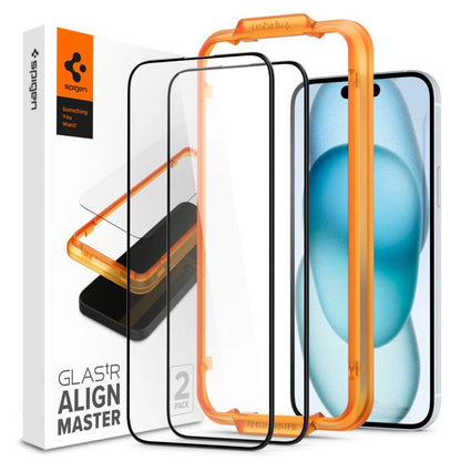Spigen ALM Glass FC tempered glass for iPhone 15 - black 2 pcs._0