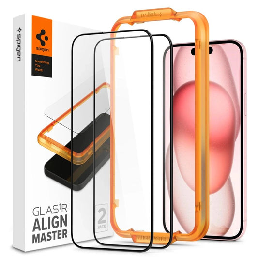 Spigen ALM Glass FC tempered glass for iPhone 15 Plus - black 2 pcs._0