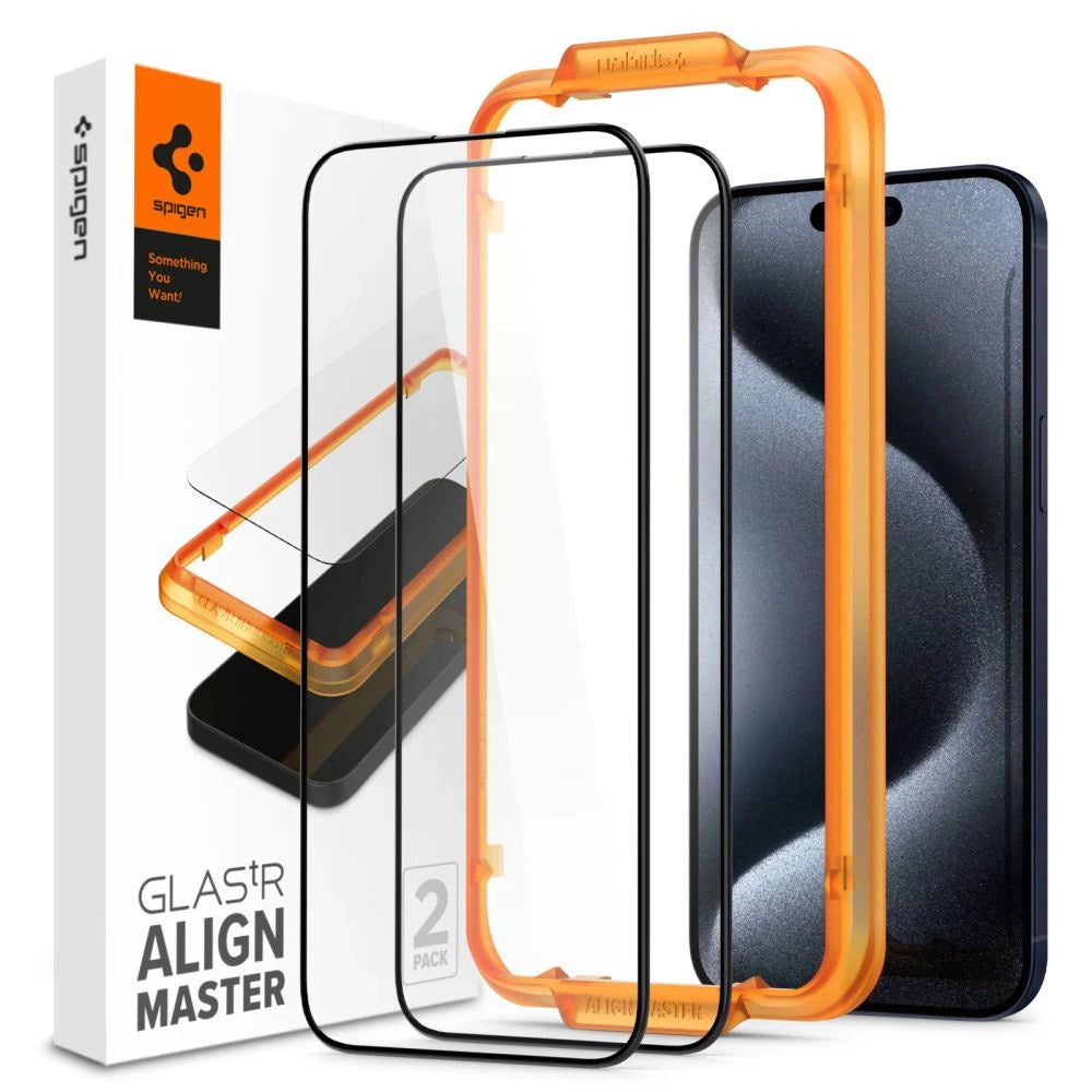 Spigen ALM Glass FC Tempered Glass for iPhone 15 Pro - Black 2 pcs._0
