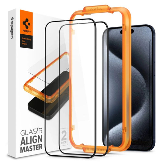 Spigen ALM Glass FC Tempered Glass for iPhone 15 Pro - Black 2 pcs._0