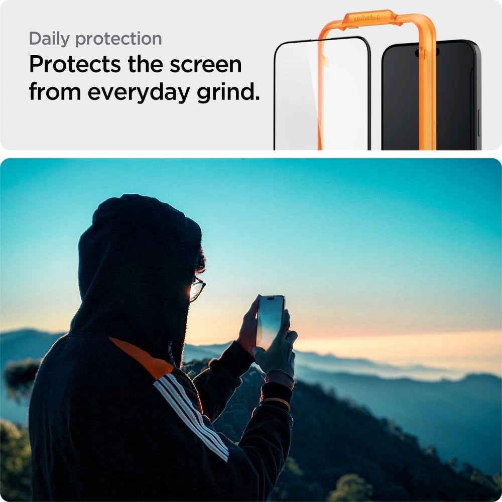 Spigen ALM Glass FC Tempered Glass for iPhone 15 Pro Max - Black 2 pcs._8