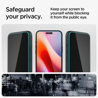 Spigen Glas.tR EzFit Privacy Tempered Glass for iPhone 15/16 with Adapter (2 pcs.)_9