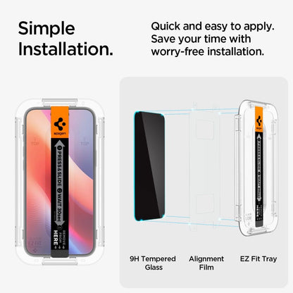 Spigen Glas.tR EzFit Privacy Tempered Glass for iPhone 15/16 with Adapter (2 pcs.)_13