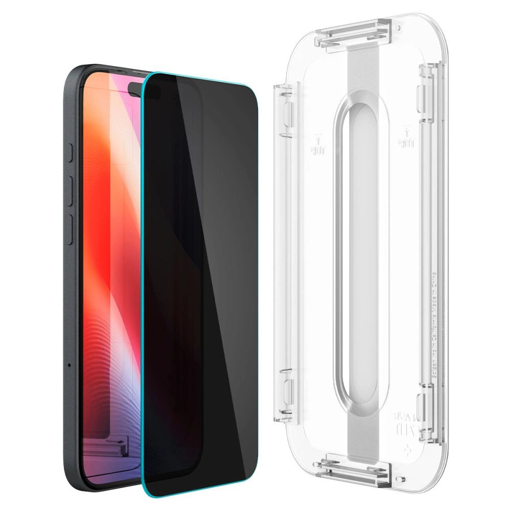 Spigen Glas.tR EzFit Privacy Tempered Glass for iPhone 15/16 with Adapter (2 pcs.)_2