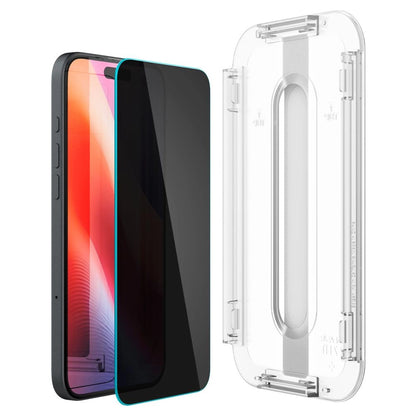 Spigen Glas.tR EzFit Privacy Tempered Glass for iPhone 15/16 with Adapter (2 pcs.)_2