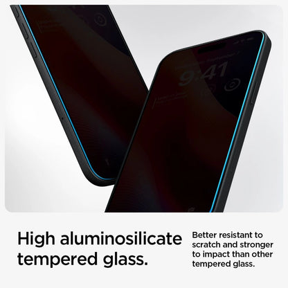 Spigen Glas.tR EzFit Privacy Tempered Glass for iPhone 15/16 with Adapter (2 pcs.)_7