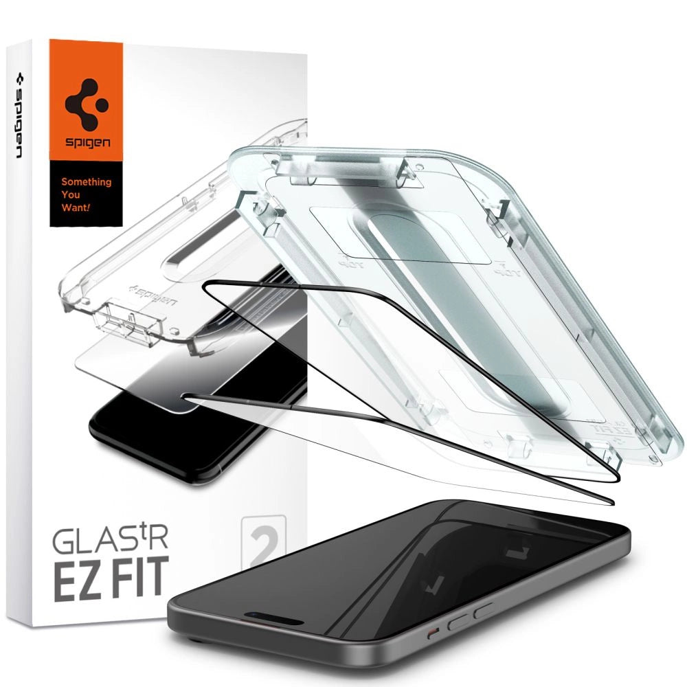 Spigen Glas.tR EZ Fit FC Tempered Glass for iPhone 15 Plus - Black 2 pcs._0