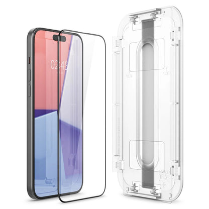 Spigen Glas.tR EZ Fit FC Tempered Glass for iPhone 15 Plus - Black 2 pcs._2