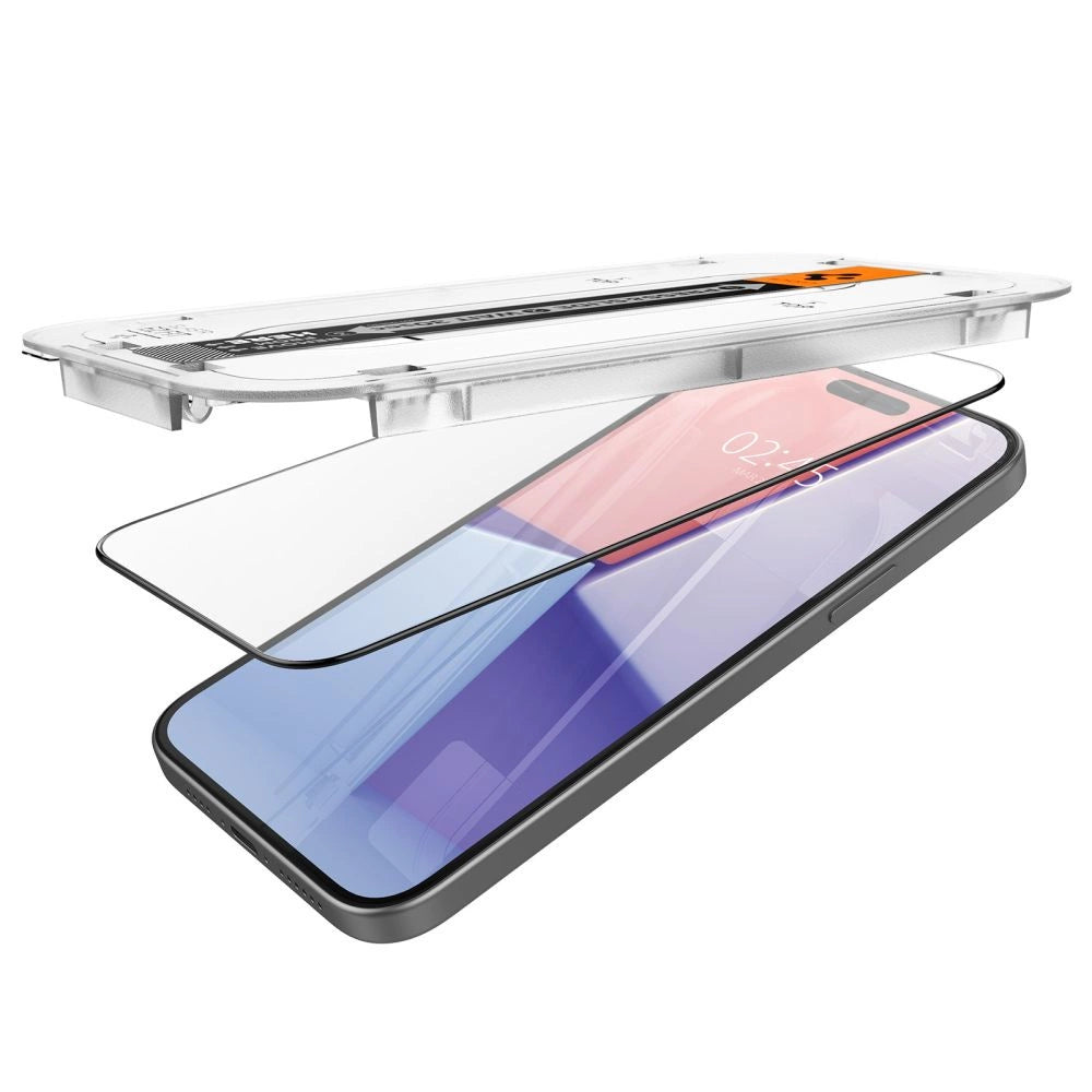 Spigen Glas.tR EZ Fit FC Tempered Glass for iPhone 15 Plus - Black 2 pcs._4