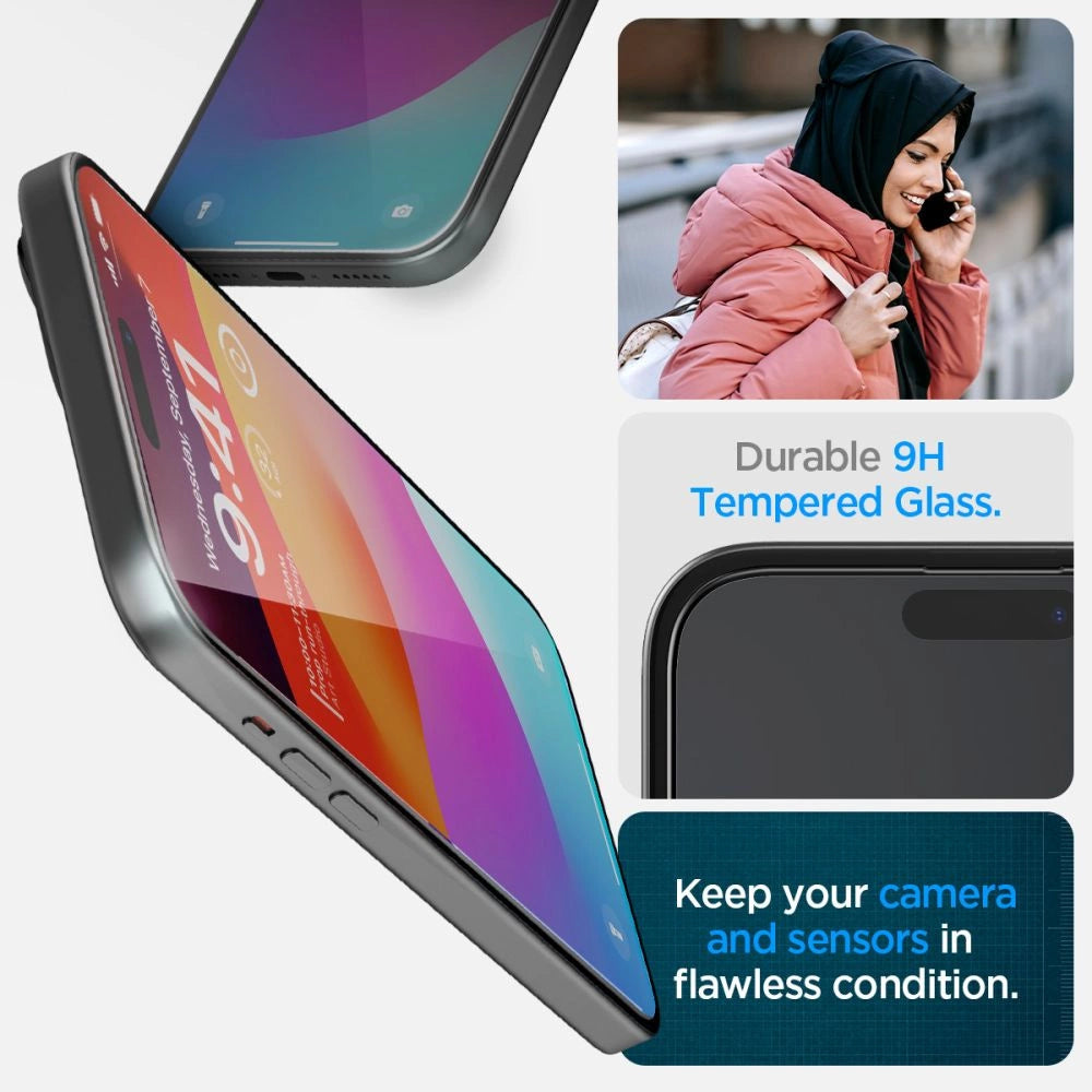 Spigen Glas.tR EZ Fit FC Tempered Glass for iPhone 15 Plus - Black 2 pcs._7