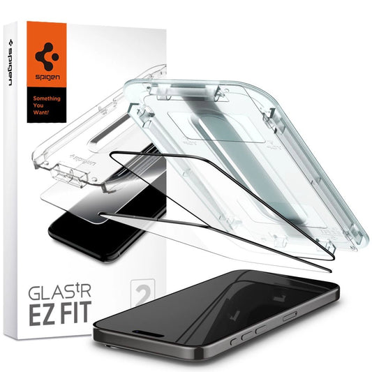 Spigen Glas.tR EZ Fit FC Tempered Glass for iPhone 15 Pro - Black 2 pcs._0