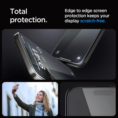 Spigen Glas.tR EZ Fit FC Tempered Glass for iPhone 15 Pro - Black 2 pcs._9