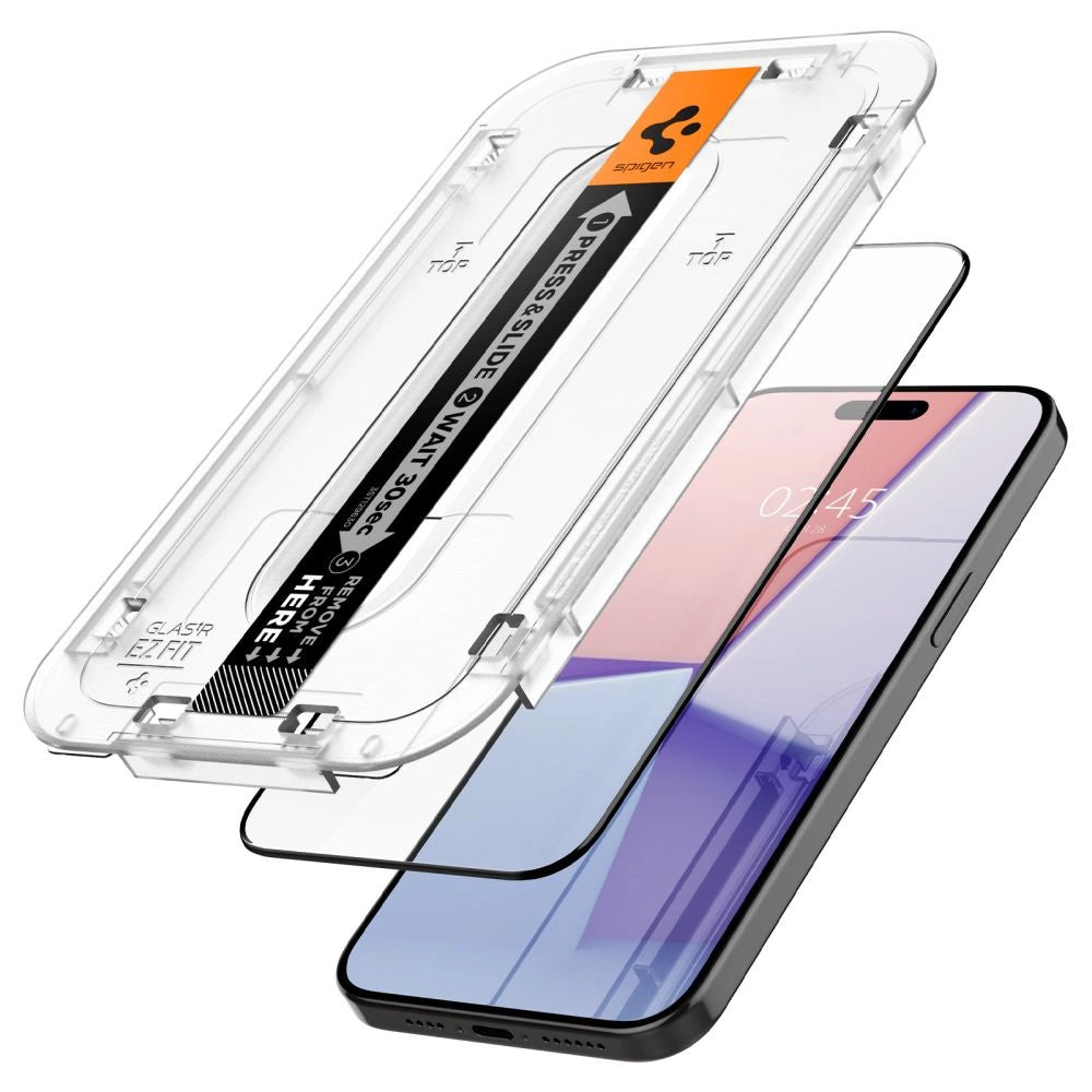 Spigen Glas.tR EZ Fit FC Tempered Glass for iPhone 15 Pro Max - Black 2 pcs._2