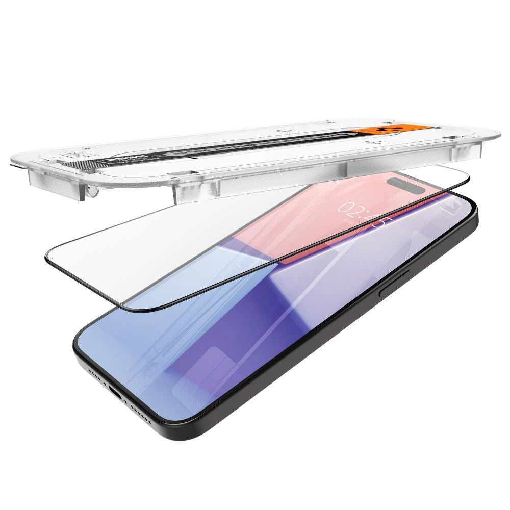 Spigen Glas.tR EZ Fit FC Tempered Glass for iPhone 15 Pro Max - Black 2 pcs._5