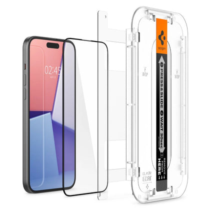 Spigen Glas.tR EZ Fit FC Tempered Glass for iPhone 15 Plus - Black_1