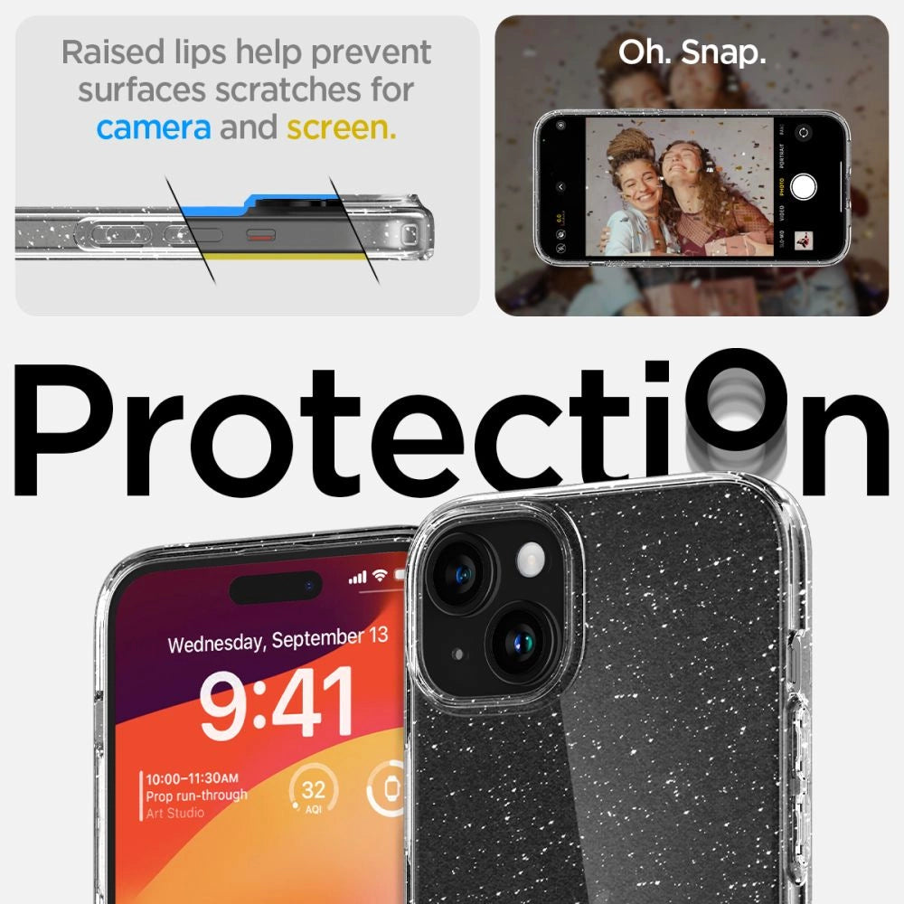 Spigen Liquid Crystal iPhone 15 Plus Case - Clear Glitter_10