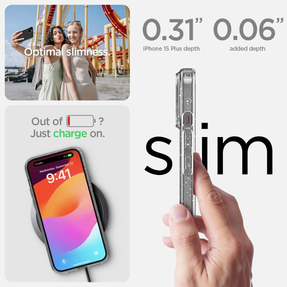 Spigen Liquid Crystal iPhone 15 Plus Case - Clear Glitter_11