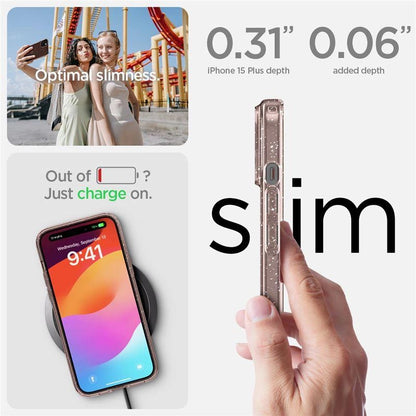 Spigen Liquid Crystal Glitter iPhone 15 Plus Case - Pink/Clear_3