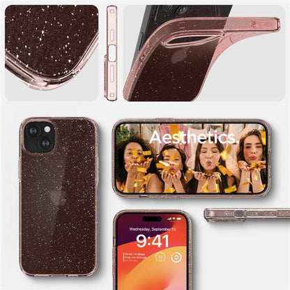 Spigen Liquid Crystal Glitter iPhone 15 Plus Case - Pink/Clear_4