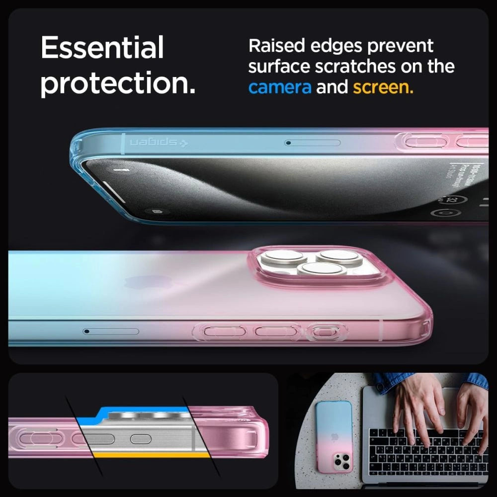 Spigen Liquid Crystal iPhone 15 Pro Case - Pink/Blue_10