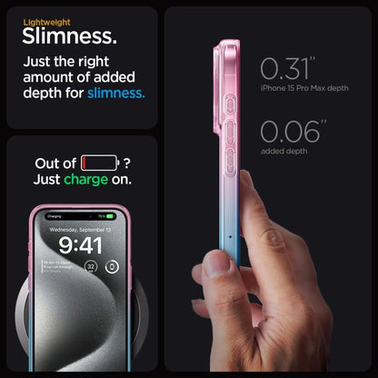 Spigen Liquid Crystal iPhone 15 Pro Case - Pink/Blue_11