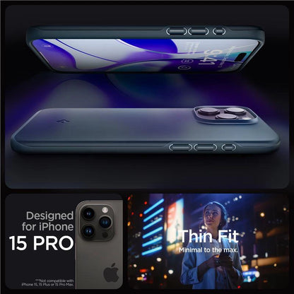 Spigen Thin Fit iPhone 15 Pro Case - Navy Blue_2