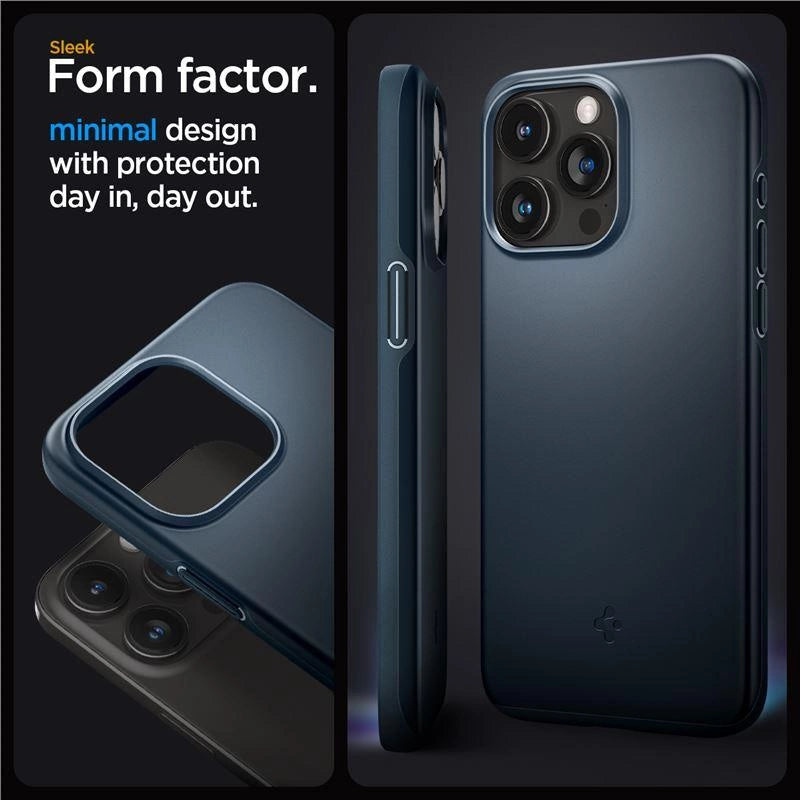 Spigen Thin Fit iPhone 15 Pro Case - Navy Blue_3